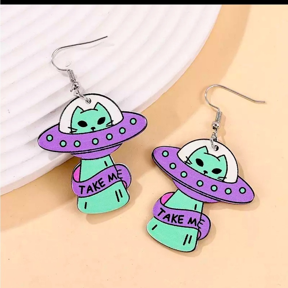 Take Me Away Kitty Earrings